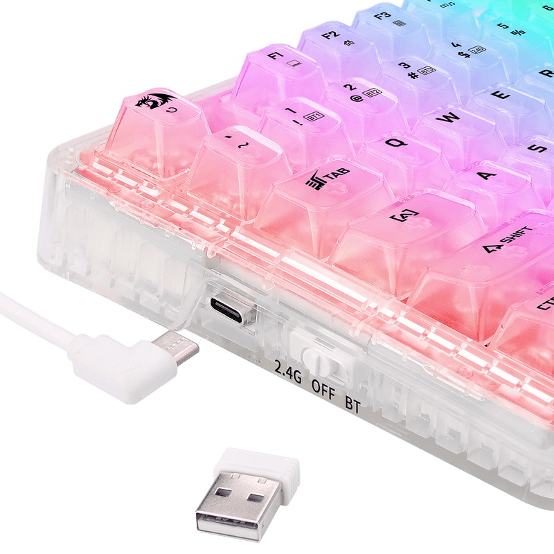 transparentkeyboard_1_3421fbf9-0556-44f6-ba4f-5ac506a04540 کیبورد بی سیم/باسیم ردراگون ELF Pro K649 شفاف سفید