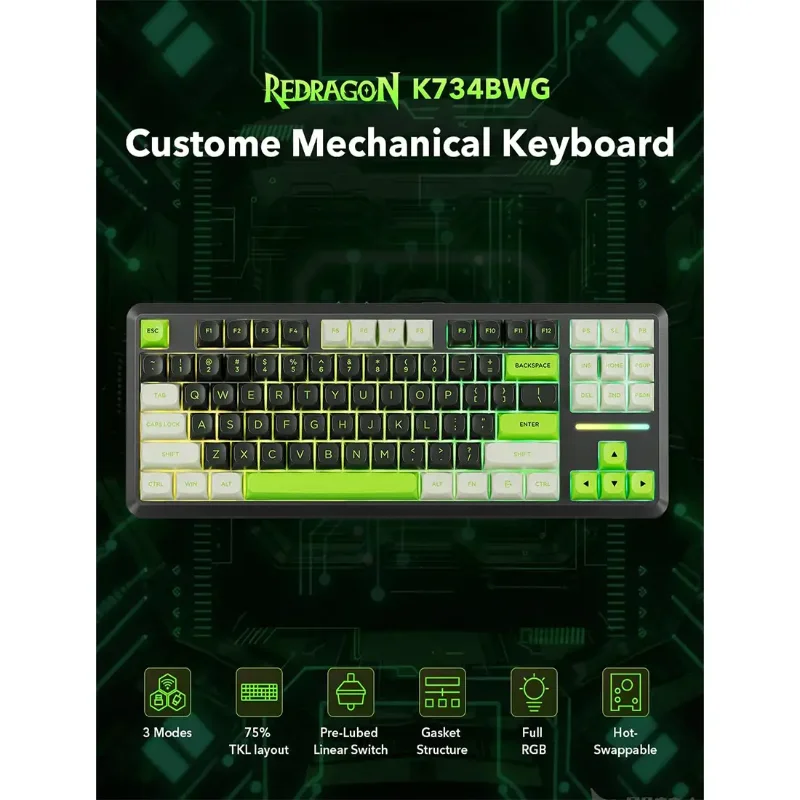 کیبورد بی سیم/با سیم ردراگون WILDSLASH PRO K734 BWG
